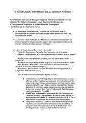 L e droit Spatiale International et La Législation Nationale.doc